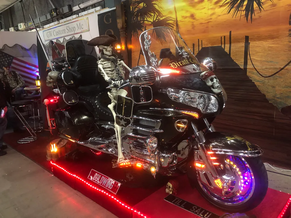 Honda Gold Wing with a skeleton rider